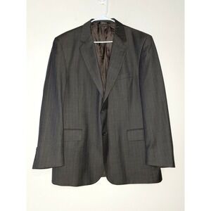 Jos. A Bank Striped Jacket/Blazer Brown Size 44R 100% Wool‎